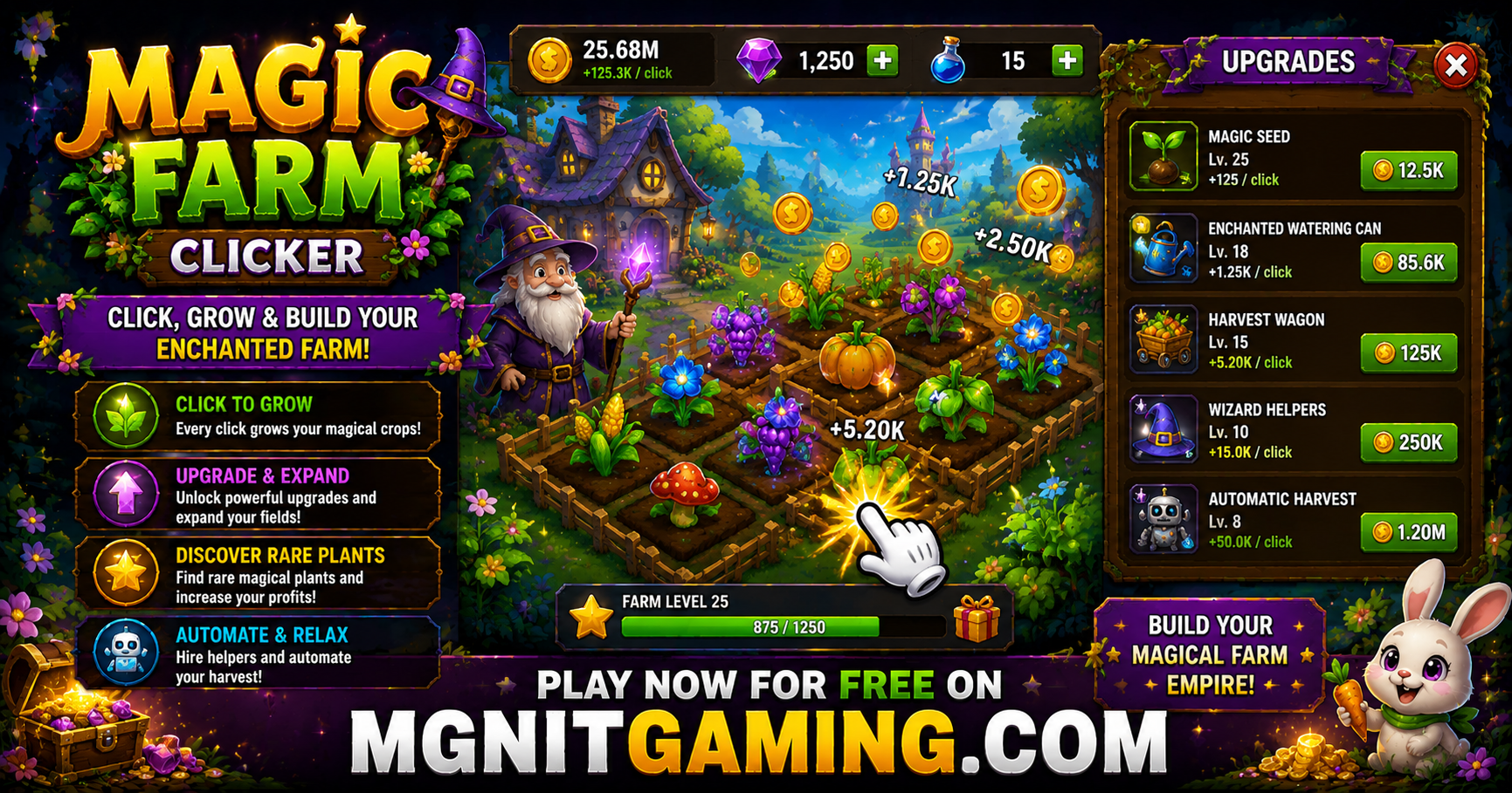 Play Magic Farm Clicker Online Free | Build the Ultimate Magical Garden | MGNiT Gaming